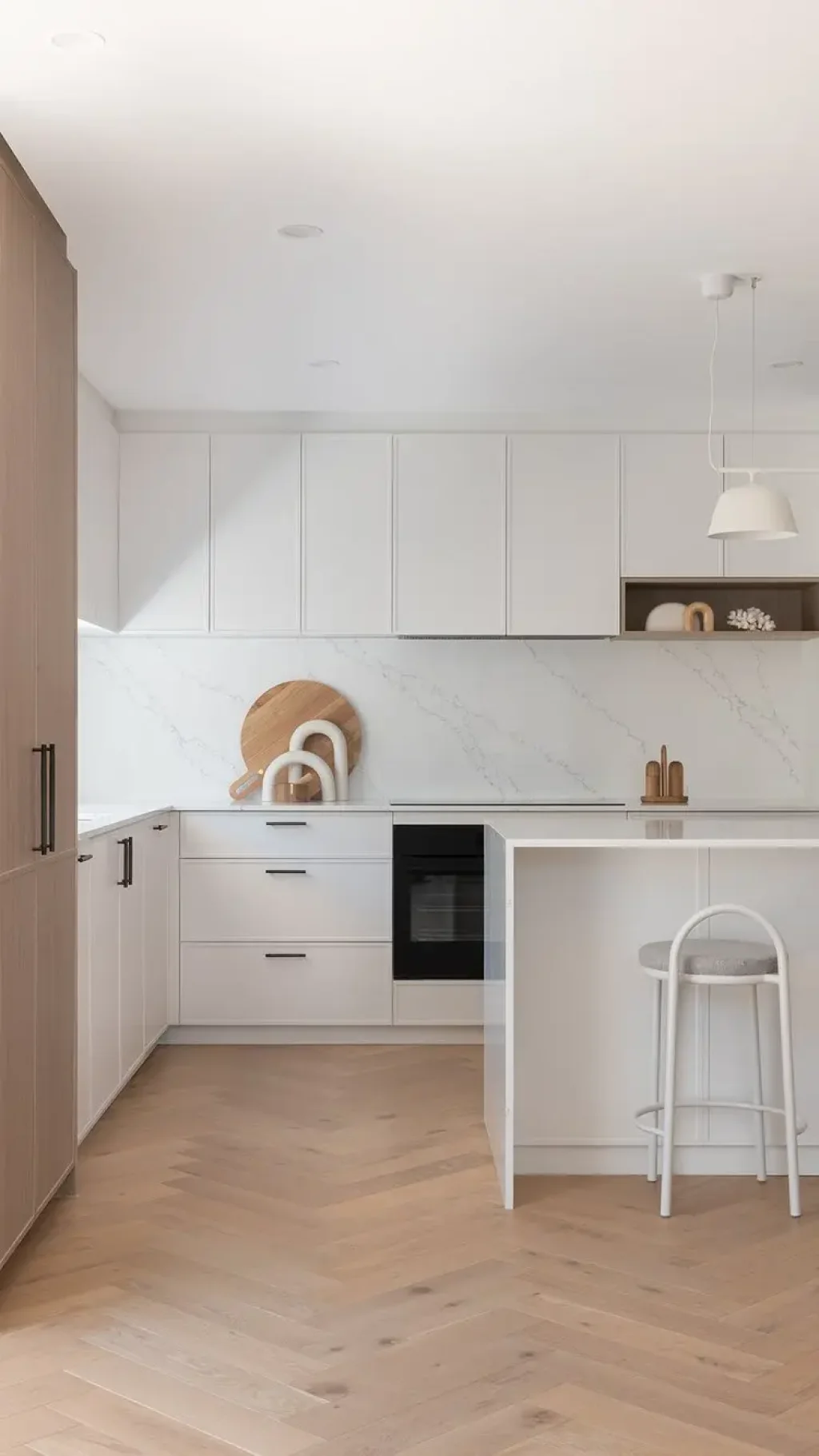 <p>Artful living with our Signature Oak Herringbone</p>
 Image 1