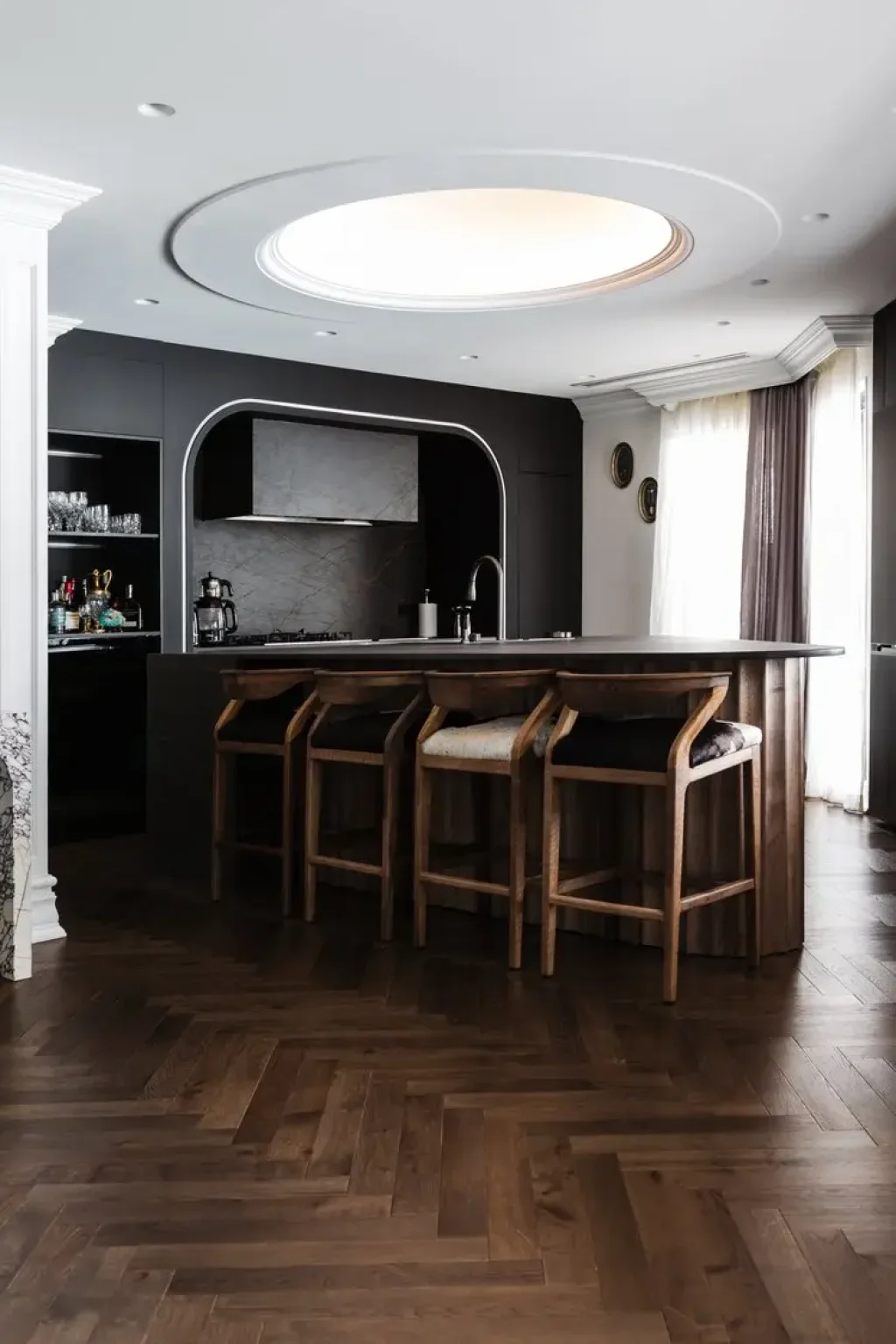 <p>Artful living with our Signature Oak Herringbone</p>
 Image 2